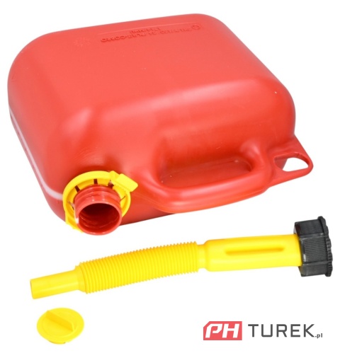 Kanister jednokomorowy 5l czerwony Cedrus ze skalą pomiarową UN cert HDPE