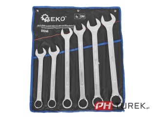 Klucze płasko-oczkowe satyna 34-50mm 6el. CRV/op.płachta/