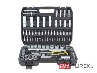 Komplet kluczy nasadowych walizka 108 elementów 1/4" 1/2" cal stal CRV