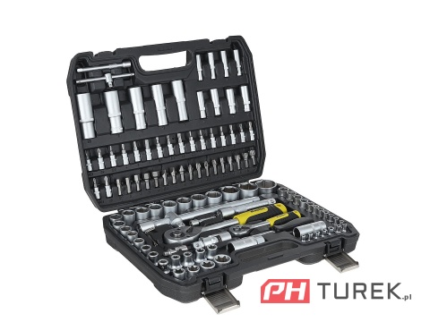 Komplet kluczy nasadowych walizka 108 elementów 1/4" 1/2" cal stal CRV