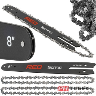 Prowadnica + 2x łańcuch 8" cali do piły pilarki akumulatorowej 1/4 23 ogniw