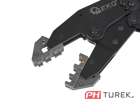 Zaciskarka do końcówek konektorowych kabli + kpl. 5 matryc GEKO