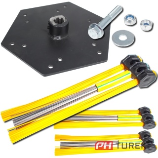 Zestaw wkładów 9 szczotek + talerz włókno stal odchwaszczarka CEDSC02 SC02