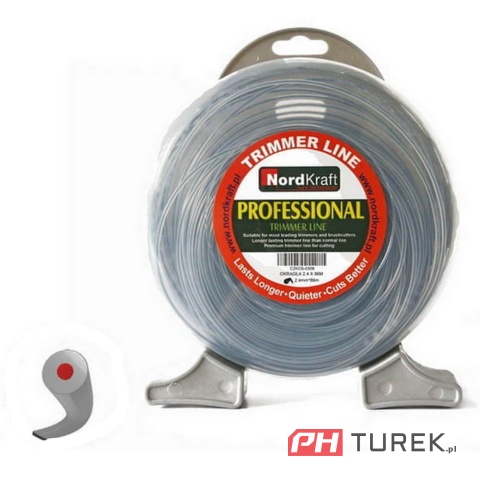 Żyłka tnąca okrągła 2,4 mm / 86 m ZBROJONA kosy DUAL-CUT wzmacniana linka