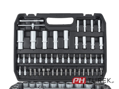 Komplet kluczy nasadowych walizka 108 elementów 1/4" 1/2" cal stal CRV