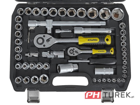Komplet kluczy nasadowych walizka 108 elementów 1/4" 1/2" cal stal CRV