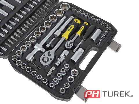 Komplet kluczy nasadowych walizka 108 elementów 1/4" 1/2" cal stal CRV