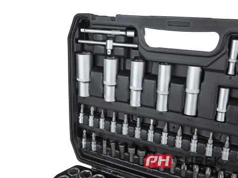 Komplet kluczy nasadowych walizka 108 elementów 1/4" 1/2" cal stal CRV