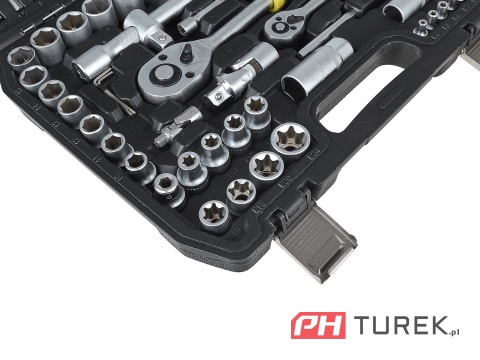 Komplet kluczy nasadowych walizka 108 elementów 1/4" 1/2" cal stal CRV