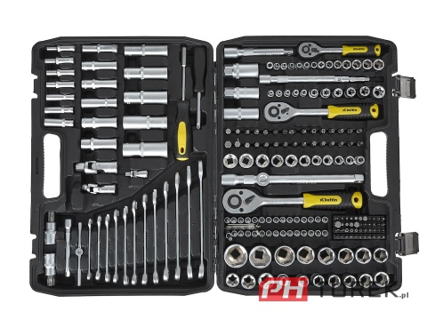 Komplet kluczy nasadowych walizka 216 elementów 1/4" 3/8" 1/2" stal CRV