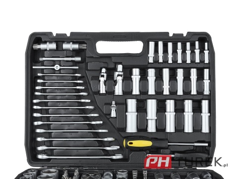 Komplet kluczy nasadowych walizka 216 elementów 1/4" 3/8" 1/2" stal CRV