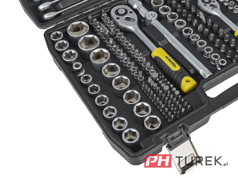 Komplet kluczy nasadowych walizka 216 elementów 1/4" 3/8" 1/2" stal CRV