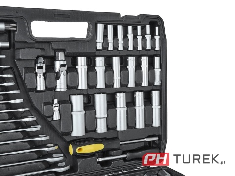 Komplet kluczy nasadowych walizka 216 elementów 1/4" 3/8" 1/2" stal CRV