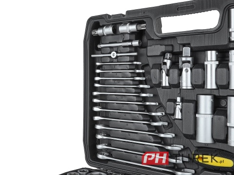 Komplet kluczy nasadowych walizka 216 elementów 1/4" 3/8" 1/2" stal CRV