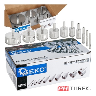 Komplet wierteł koronowych diamentowych do gresu 6 - 68 mm 10 elementów