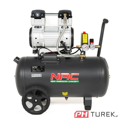 Kompresor bezolejowy NAC OF-SL-50-1.5-IN 245 l/min 1500W 8bar 50l z kółkami