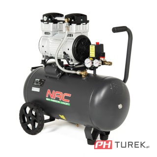 Kompresor bezolejowy NAC OF-SL-50-1.5-IN 245 l/min 1500W 8bar 50l z kółkami