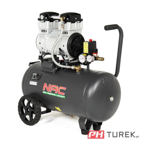 Kompresor bezolejowy NAC OF-SL-50-1.5-IN 245 l/min 1500W 8bar 50l z kółkami