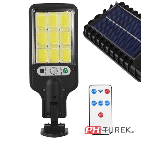 Lampa solarna uliczna mocna 290 W 5000 lm zasilanie bateryjne, solarne