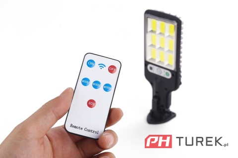 Lampa solarna uliczna mocna 290 W 5000 lm zasilanie bateryjne, solarne