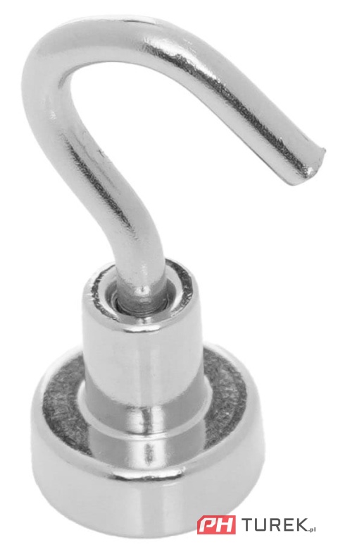 Magnes Neodynowy Haczyk 12 mm udźwig 5 kg do wieszania neodym Kraft&Dele