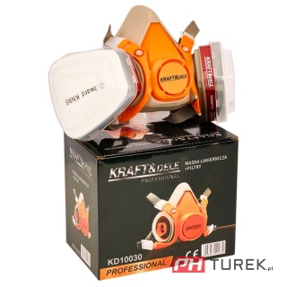 Maska lakiernicza półmaska ochronna przeciwpyłowa + filtry wkłady KD10030