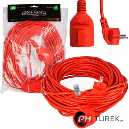 Przedłużacz ogrodowy 3 żyłowy 30m do ogrodu, kosiarki, lampek budowlany