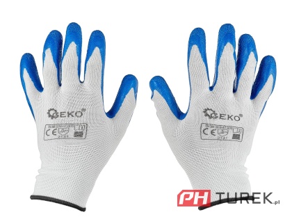 Rękawice rękawiczki ochronne poliestrowe r. 10 ogrodowe budowlane latex