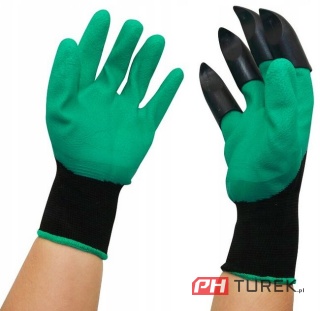 Rękawice rękawiczki ogrodowe pazurki pazury grabie robocze do ogrodu ziemi