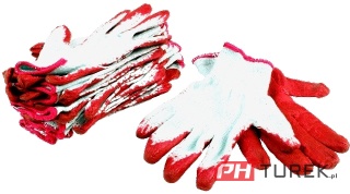 Rękawice wampirki czerwone ogrodowe robocze przemysłowe rękawiczki