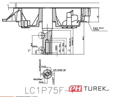 Silnik Loncin LC1P75F-F wał pionowy 22,2 mm / 80 mm 6,12 KM 224 cm3 OHV