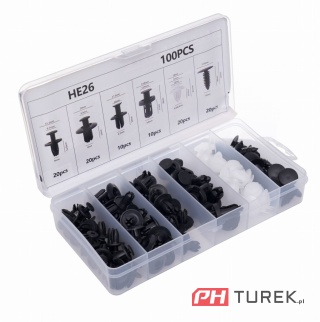 Spinki i klipsy mocujące do tapicerki samochodowe kołki 100szt. KD10498