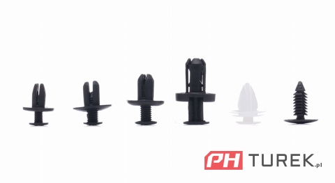 Spinki i klipsy mocujące do tapicerki samochodowe kołki 100szt. KD10498