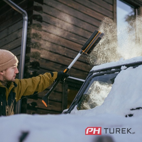 Teleskopowa szczotka i skrobak do odśnieżania, obrotowa głowica X-series