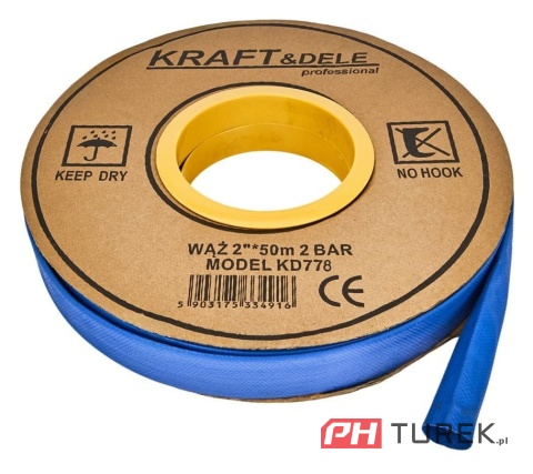 Wąż do wody 2" CAL gumowy do pompy strażacki na metry KD778