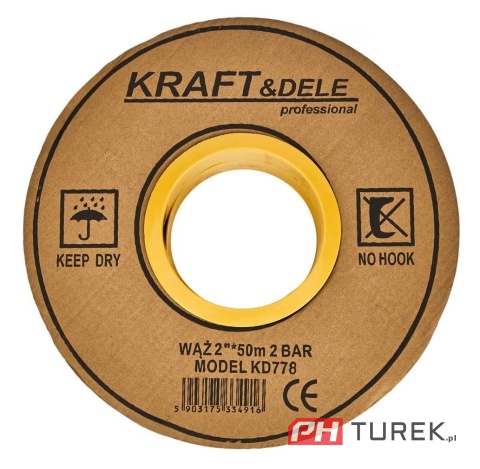 Wąż do wody 2" CAL gumowy do pompy strażacki na metry KD778