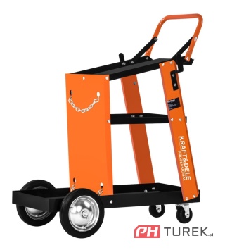 Wózek spawalniczy do spawarek z półką na butle 75 kg z metalowymi kółkami