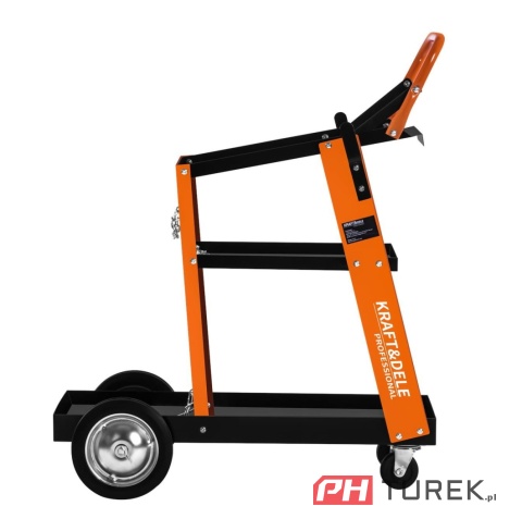 Wózek spawalniczy do spawarek z półką na butle 75 kg z metalowymi kółkami