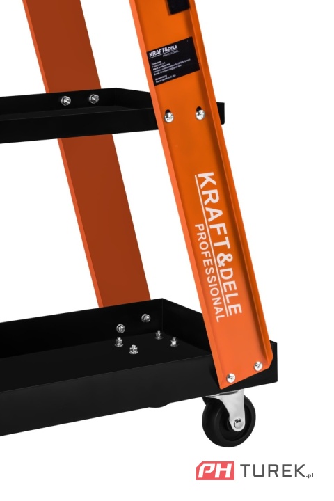 Wózek spawalniczy do spawarek z półką na butle 75 kg z metalowymi kółkami