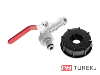 Zestaw IBC nakrętka S60x6 + kran 1/2" z wyjściem na GZ 3/4" złącze mauser