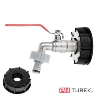 Zestaw IBC nakrętka S60x6 + kran 3/4" z wyjściem na GZ 1" + nypel mauser