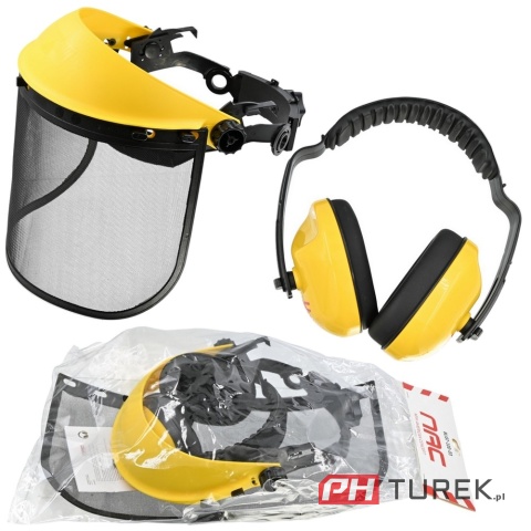 Zestaw NAC ochronnik twarzy maska z siatką + ochronnik słuchu słuchawki