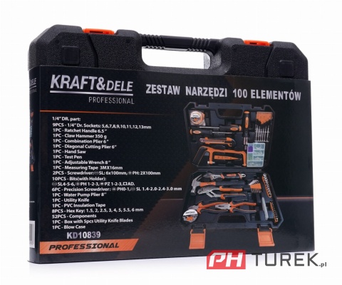 Zestaw narzędzi walizka 100el. klucze bity szczypce narzędziowa KD10839