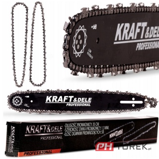 Zestaw prowadnica + 2 łańcuchy 14"/35cm 1,3 mm 3/8" 50 ogniw do pilarki