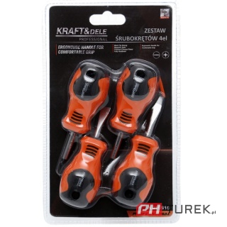 Zestaw śrubokrętów 4el. 2 płaskie + 2 krzyżowe krzyżaki wkrętaki śrubokręty