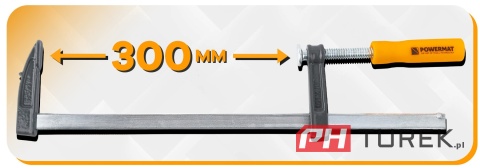 ŚCISK STOLARSKI ŚRUBOWY ZACISK 300x50 MM TYP F PM-SSS-12T