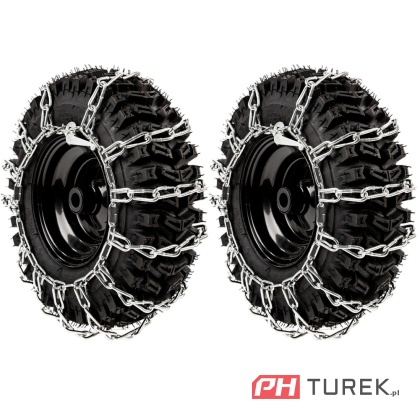 Komplet Łańcuchów 15x6.5x7 2szt łańcuch do śniegu przyczepka odśnieżarka