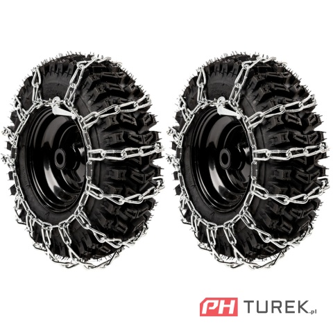 Komplet Łańcuchów 15x6.5x7 2szt łańcuch do śniegu przyczepka odśnieżarka