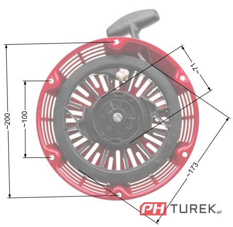 Rozrusznik szarpak Honda GX340 GX390 zam. 28400-ZE3-W01 / 28400-ZE9-003ZA