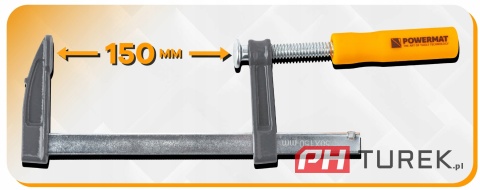 ŚCISK STOLARSKI ŚRUBOWY ZACISK 150x50 MM TYP F PM-SSS-6T